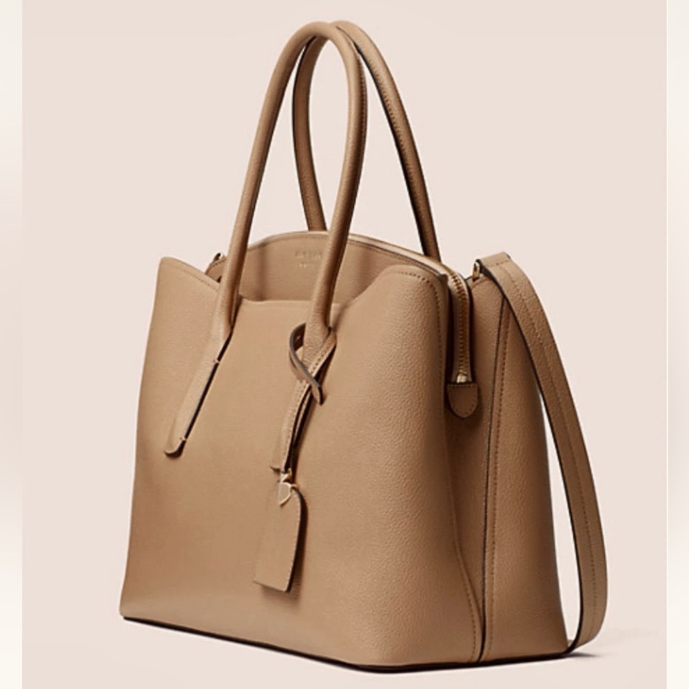 Kate Spade Pebble Leather Margaux Medium Tan Satchel.
New without tags